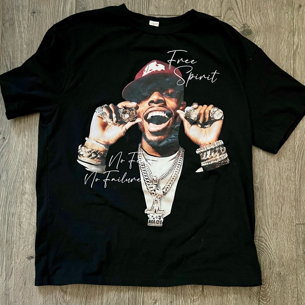 Shein Teen Graphic Tee Black “Free Spirit No Failure” – Size 13Y​